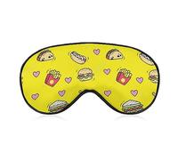 Antifaz para dormir Cómodo y supersuave Antifaz para dormir con correa elástica para siestas Viajes Ojo seco, Antifaz para dormir Cubierta para ojos Love Fast Food Patrón Cubierta para ojos