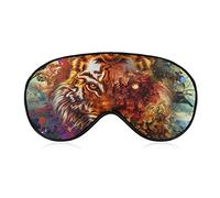 Antifaz para dormir cómodo y supersuave con correa ajustable para juego de avión para dormir con los ojos vendados, funda para antifaz para dormir de viaje Magical Space Tiger Art Eye Cover