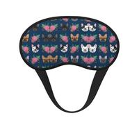 Antifaz para dormir cómodo y supersuave con diseño de bulldog francés y flores, con correa ajustable para viajes, siestas, yoga, aviones y noches. Antifaz sin presión.