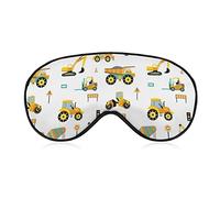 Antifaz para dormir compatible con Cute Construction Bulldozer Excavator Sleeping Eye Mask para mujeres y hombres Night Blindfold, Luxury Light Blocking Eye Cover Eye Shade con correa ajustable para