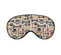 Antifaz para dormir compatible con Dog Bones Paw Prints Cream Sleeping Eye Mask para mujeres y hombres Night Blindfold, Luxury Light Blocking Eye Cover Eye Shade con correa ajustable para viajes, si