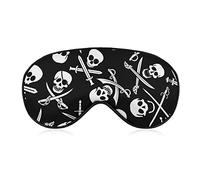 Antifaz para dormir compatible con Goth Pirate Skulls Crossbones Swords Black and White Sleeping Eye Mask para mujeres y hombres Night Blindfold, Luxury Light Blocking Eye Cover Eye Shade con correa
