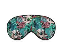 Antifaz para dormir compatible con Green Leaf Trippy Mushroom Eye Skull Sleeping Eye Mask para mujeres y hombres Night Blindfold, Luxury Light Blocking Eye Cover Eye Shade con correa ajustable para