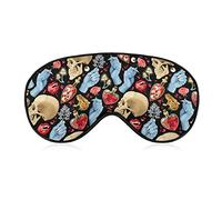 Antifaz para dormir compatible con Halloween Goth Skull Mushroom Vampire Magic Witch Witchcraft Sleeping Eye Mask para mujeres hombres Night Blindfold, Light Blocking Eye Cover Eye Shade con correa
