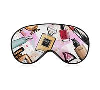 Antifaz para dormir compatible con Modern Lady Girly Cosmetic Perfume Lipstick Sleeping Eye Mask para mujeres, Luxury Light Blocking Eye Cover Eye Shade con correa ajustable para viajes, siesta, yog