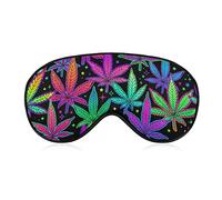 Antifaz para dormir compatible con Neon Weedleaf Trippy Leaves Sleeping Eye Mask para mujeres y hombres Night Blindfold, Luxury Light Blocking Eye Cover Eye Shade con correa ajustable para viajes, s