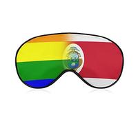Antifaz para dormir con bandera de Costa Rica LGBT, ajustable, suave, para regalo de viaje en casa
