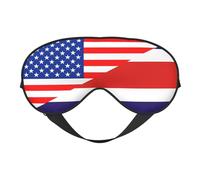 Antifaz para dormir con bandera de Costa Rica y bandera estadounidense, antifaz para dormir con bloqueo de luz, antifaz suave sin presión con correa elástica para el hogar, viajes, oficina, siesta, y
