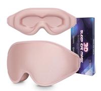 Antifaz para dormir con bloqueo de luz 100 % para dormir, con espuma viscoelástica 3D, con correa ajustable, para mujer, color rosa