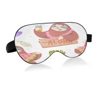 Antifaz para dormir con bloqueo de luz antifaz para dormir con correa ajustable diseño de yoga hojas de verano suave y ligero con los ojos vendados para hombres mujeres trabajo viajes siestas