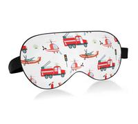 Antifaz para dormir con bloqueo de luz color rojo para camiones de bomberos antifaz para dormir con correa ajustable lindo helicóptero avión fundas ligeras para dormir para hombres mujeres trabajo via