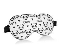 Antifaz para dormir con bloqueo de luz diseño de panda dibujado a mano antifaz para dormir con correa ajustable cabezas de animales lindos fundas ligeras para ojos para dormir para hombres mujeres tra