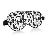 Antifaz para dormir con bloqueo de luz diseño de panda dibujado a mano antifaz para dormir con correa ajustable cabezas de animales lindos fundas ligeras para ojos para dormir para hombres mujeres tra
