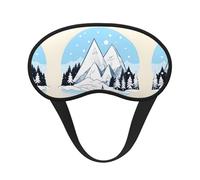 Antifaz para dormir con borde negro satinado de montañas nevadas para una comodidad óptima y bloqueo de la luz