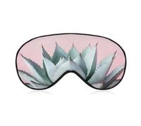 Antifaz para dormir con cactus de agave en rosa, para mujeres y hombres, correa ajustable, cubierta de ojos vendados, para viajes, yoga, siesta, trabajo