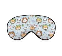 Antifaz para dormir con cara de conejo, oso y rana, con correa ajustable, cómodo y suave, ayuda para dormir, antifaz que bloquea la luz