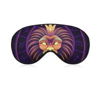 Antifaz para dormir con correa ajustable, antifaz elástico para dormir, unisex, cómoda máscara para dormir para viajes en avión, yoga, siesta, compatible con cabeza de león, rey, astrología de neón, L