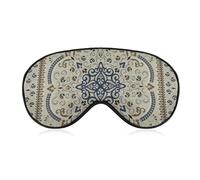 Antifaz para dormir con correa ajustable, antifaz elástico para dormir, unisex, cómoda máscara para dormir para viajes en avión, yoga, siesta, compatible con patrón tradicional de pañuelo de cachemira
