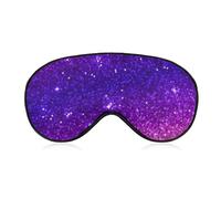 Antifaz para dormir con correa ajustable, antifaz elástico para dormir, unisex, cómoda máscara para dormir para viajes en avión, yoga, siesta, compatible con hermoso patrón de purpurina púrpura brilla