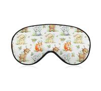 Antifaz para dormir con correa ajustable, diseño de bosque de dibujos animados, animales, ardilla, ciervo, búho, conejo, con correa ajustable, cómodo y suave, ayuda para dormir, máscaras de ojos que