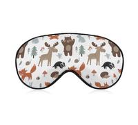 Antifaz para dormir con correa ajustable, diseño de ciervo, zorro, liebre, caracol, árbol, tejón, ardilla, erizo, con correa ajustable, cómodo y suave, ayuda para dormir, antifaz que bloquea la luz