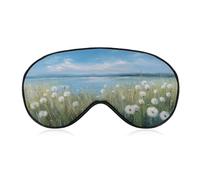 Antifaz para dormir con diseño abstracto de flores silvestres, campo de verano, lago, para mujeres y hombres, correa ajustable, cubierta de ojos vendados, para viajes, yoga, siesta, trabajo