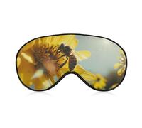 Antifaz para dormir con diseño de abeja salvaje en un girasol con correa ajustable, cómodo y suave, ayuda para dormir, máscaras de ojos que bloquean la luz