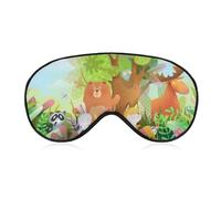 Antifaz para dormir con diseño de animales del bosque, alce, mapache, conejo, zorro, con correa ajustable, cómodo y suave, ayuda para dormir, antifaz que bloquea la luz