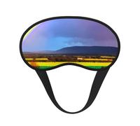 Antifaz para dormir con diseño de arco iris, de poliéster suave, antiluz, elegante, adecuado para hombres y mujeres, para el trabajo diario y viajes al aire libre.