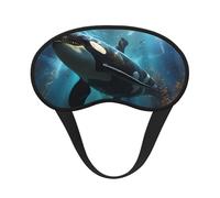 Antifaz para dormir con diseño de ballenas asesinas enormes con banda elástica que se adapta a todas las formas de cabeza, ideal para viajes, oficina y trabajo por turnos