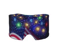 Antifaz para dormir con diseño de bandera americana de fuegos artificiales, con estampado del 4 de julio, suave y agradable a la piel, antifaz para dormir con bloqueo de luz para viajes, yoga y si