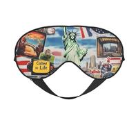 Antifaz para dormir, con diseño de bandera de la Estatua de la Libertad, máscara para dormir con correa ajustable