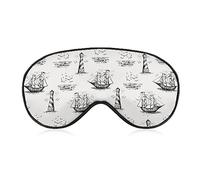 Antifaz para dormir con diseño de barco náutico vintage Toile de Jouy para hombres, mujeres, adolescentes, niños, para dormir por la noche, comodidad para viajes, yoga, siesta