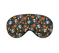 Antifaz para dormir con diseño de calavera de esqueleto del Día de los Muertos, con correa ajustable, cómoda y suave, ayuda para dormir, antifaz que bloquea la luz