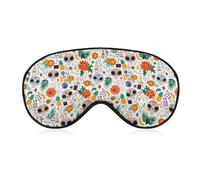 Antifaz para dormir con diseño de calavera de esqueleto del Día de los Muertos, con correa ajustable, cómodo y suave, ayuda para dormir, antifaz que bloquea la luz