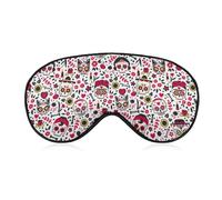 Antifaz para dormir con diseño de calavera del Día de los Muertos, color blanco, con correa ajustable, cómodo y suave, ayuda para dormir, antifaz que bloquea la luz