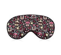 Antifaz para dormir con diseño de calavera del Día de los Muertos, color negro, con correa ajustable, cómodo y suave, ayuda para dormir, antifaz que bloquea la luz