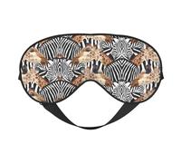 Antifaz para dormir con diseño de cebra y jirafa, ajustable, transpirable, a la moda, para una experiencia de sueño cómoda