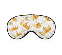 Antifaz para dormir con diseño de corona dorada, ligero y cómodo, para adultos, niños, niños, adolescentes, visera con banda elástica, descanso para el almuerzo, viajes, antifaz para dormir