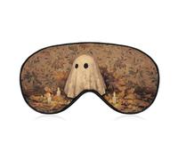 Antifaz para dormir con diseño de fantasma, hojas de otoño, a la luz de las velas, para mujeres y hombres, correa ajustable, cubierta de ojos vendados, para viajes, yoga, siesta, trabajo