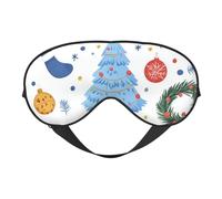 Antifaz para dormir, con diseño de graffiti, corona de árbol de Navidad, con correa ajustable