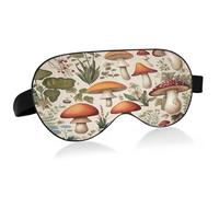 Antifaz para dormir con diseño de hongos y flores silvestres, suave y refrescante, con correa elástica, ideal para viajes, para mujeres y hombres.