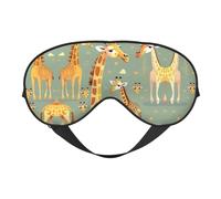 Antifaz para dormir con diseño de jirafas de dibujos animados salvajes, suave y transpirable, para dormir, viajes, siesta en casa