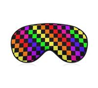 Antifaz para dormir con diseño de la bandera del orgullo gay arcoíris LGBT, a cuadros coloridos, bloquea la luz y cubre los ojos para hombres y mujeres