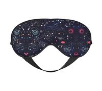 Antifaz para dormir con diseño de mapa de constelaciones de estrellas, ajustable, cómoda, suave, reversible, para dormir