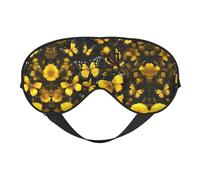 Antifaz para dormir con diseño de mariposas y flores amarillas, suave y transpirable, para dormir, viajes, siesta en casa