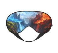 Antifaz para dormir con diseño de montañas de fuego rojo y azul, doble cara, máscaras para dormir para mujeres y hombres, cubiertas opacas para dormir, viajes