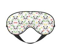 Antifaz para dormir con diseño de oso panda y estrellas de bambú, perfecta para bloquear la luz, para viajes, yoga, siesta, correa totalmente ajustable
