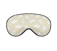 Antifaz para dormir con diseño de oso polar dibujado a mano con correa ajustable, cómodo y suave, ayuda para dormir, antifaz que bloquea la luz