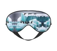 Antifaz para dormir con diseño de pingüinos en el iceberg que bloquea la luz, suave y transpirable, para dormir, viajes, siesta en casa